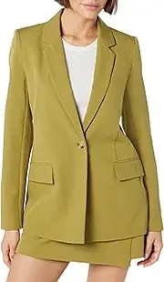 [The Drop] Women's Blake Long Blazer, Olive Oil S