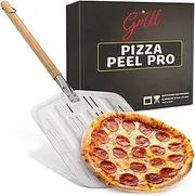 Hans Grill Pizza Peel PRO | Made for XL Pizza 12 inch + | Professional Restaurant Grade Perforated Metal Non-Stick Paddle for launching, turning and retrieving pizzas