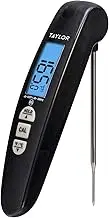 Taylor Precision Products Digital Turbo Read Thermocouple Thermometer with Folding Probe, Black