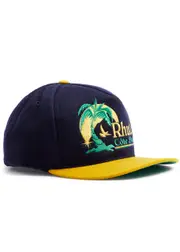 Rhude Côte D'azur Embroidered Wool-blend cap - Navy ONE SIZE