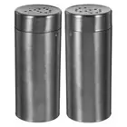 2Pcs Kitchen Spice Shaking Jar Metal Condiment Dispenser Portable Small Salt