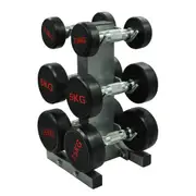 Total 30kg - Rubber Coated Dumbbell Weight Set - Commercial Grade