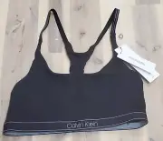 Calvin Klein Women's Pure Ribbed Unlined Bralette in Black (QF6438) | Size Small