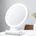 Travel Makeup Mirror With Light White Stand Adjustable Angle Magnifying Mirr 2BB