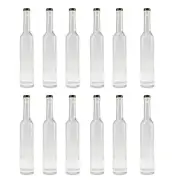 12X 500ml Tall Boy Glass Whiskey Bottles- Black Cork Whisky Wine Home Brew