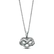0.17 CT. T.W. Natural Diamond Heart in Infinity Loop Pendant in Sterling Silver