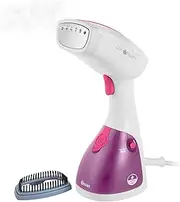 [Swan] SI12020N Handheld Garment Steamer, Lightweight, Removable Fabric Brush, Extra-Long 1.9m Power Cable, 1100W, 250ml Water Tank,White and Pink