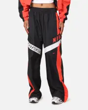 [Nike] Nike Women's Sportswear Woven Oversized Pant Black/light Crimson/white - Size M M Black/Lt Crimso