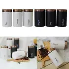 Set of 3 Tea Sugar Coffee Storage Canisters w/ Lid Kitchen Office Countertop