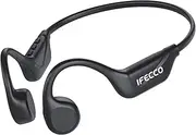IFECCO Bone Conduction Headphones Bluetooth 5.4 - IPX5 Waterproof Bone Conduction Earbuds with Mic,Open Ear Wireless Sport Headphones for Cycling Running Hiking