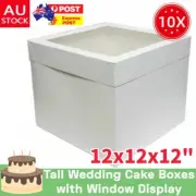 CAKE BOXES Window 12x12x12" 10Pk Tall Wedding Cupcake Patty Pans Boxes AU