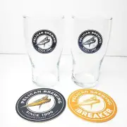 New Pelican Brewing Pacific City Oregon Contour Pint Glass - Set of 2