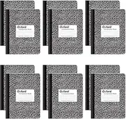 Oxford Composition Notebooks, College Ruled Paper, 9-3/4" x 7-1/2", Black Marble Covers, 100 Sheets, 12 per Pack (63796)