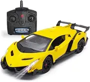 FMT 1/24 Scale Lamborghini Veneno Car Radio Remote Control Sport Racing Car RC, Yellow