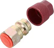 Gatuida Retrofit Fitting Adapter Air Conditioning High Side Charging Connector Hat Leakproof Valve Seat Durable Construction Easy to Use