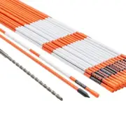 30 1215cm Orange Fiberglass Driveway Markers with Reflective Tape Steel Drill