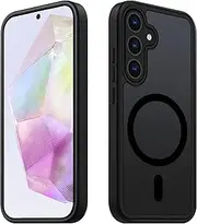[Tawarror] Magnetic Case for Samsung Galaxy A35 5G, Matte Translucent Mobile Phone Case, PC Back, Scratch-Resistant, Soft TPU Drop Protection, Shockproof, Anti-Fingerprint, Matte Thin Protective Case