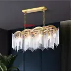 Luxury Oval Crystal Chandelier Ceiling Led Round Oval Light Living Room Dining