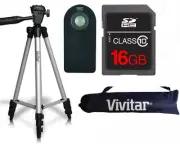 50" VIVITAR TRIPOD + REMOTE CONTROL +16GB SD CARD FOR NIKON PENTAX OLYMPUS DSLR