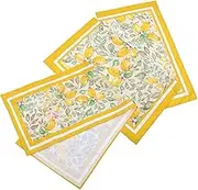 3Pcs Lemon Pattern Window Valance for Kitchen Short Lemon Prints Curtains Stylish Home Decor Easy Installation for Living Bedroom
