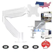 Single Desk Mount for Curved and Flat Monitors - Pneumatic and Stylish White