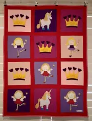 Handmade Fairy , Princess and Unicorn Patchwork Baby Cot Quilt