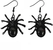 Black Spider Earrings Gothic Spider Stud Earrings Exaggerated Punk Zirconia Stud Earrings Halloween Scary Earrings Costume Earrings Jewellery for Women and Girls