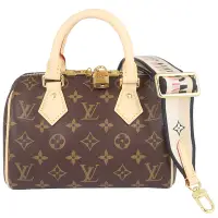 在飛比找Yahoo奇摩購物中心優惠-LV M46234 Monogram 老花帆布黑色刺繡肩帶肩