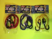 3 PC HEAVY DUTY BUNGEE CORD WITH EZ-GRIP MOLDED HOOK SET SIZES 18"-24"-36"