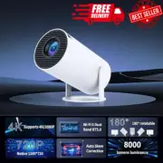 Portable 4K LED Projector Android 1080P 5G WiFi Bluetooth HDMI Mini 180C Rotate