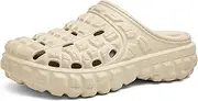 [NIDDISLIP] Men's Women's Lined clog Breathable Mesh Lining Indoor Outdoor Walking Garden Clogs Winter Slippers(Beige,6), Beige, 7 Women/6 Men