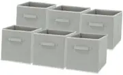 Foldable Cube Storage Bin - 6 Pack Gray