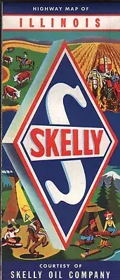 1961 Skelly Road Map: Illinois NOS