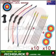 NEW 15 LBS Junior Kids Long Bow 3 Colour ARCHERY HUNTING AND TARGET Practice SET