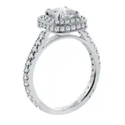 1.73 CT Pave Set Diamond Encrusted Princess Engagement Ring in Platinum New!
