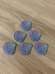 6 PCS Shell Flatback Resin Cabochon for Hair Bows, DIY Crafts, Slime
