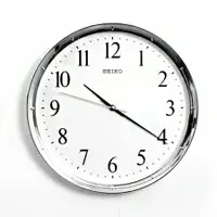 在飛比找樂天市場購物網優惠-SEIKO精工時鐘 簡約典雅亮銀色外框設計掛鐘 滑動式靜音秒