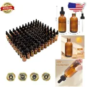 Sunlight-Resistant 80-Pack 2oz Glass Bottles with Droppers for Essential Oils