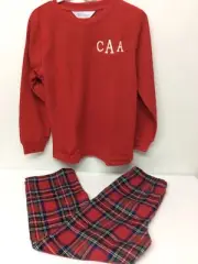 PajamaGram Red Thermal Top & Flannel Plaid Pants PJs Boys size 6