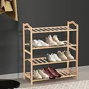 Levede Bamboo Shoe Rack Storage Wooden Organizer Shelf Shelves Stand 4 Tier 80cm