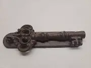 VINTAGE Rustic Brown Cast Iron Entry Door Knocker Hinged Skeleton Key 8" w/ Tag
