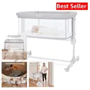 Adjustable Bedside Sleeper Bassinet for Infants - Easy Assembly & Safety Cert.