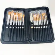 18 Piece Benicci Premium Artist Paint Brush Set Includes Palette Knife and Case