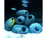 Aquarium Cichlid Stone Shrimp Breeding Rock Cave Fish Tank Pond Ornament Decor