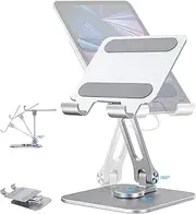 ULBRE Swivel Tablet Stand for Desk 360 ° Rotatable Foldable Aluminium iPad Stand Holder for Any iPad Pro Air Mini for Store POS Office Showcase Reception Kitchen Kiosk Desktop