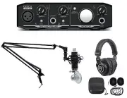 Mackie Podcast Podcasting Recording Bundle w/ Interface+Mic+Headphones+Boom