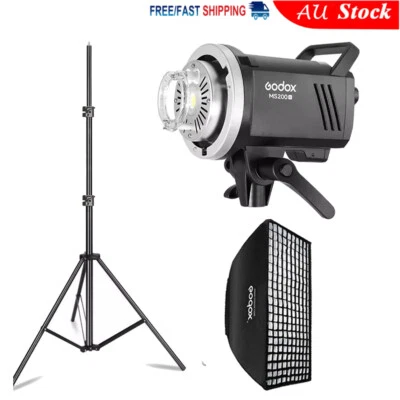 Godox MS200V Compact Studio Flash Strobe + 60*90cm Grid Softbox + Light Stand