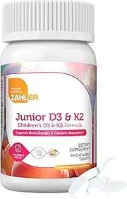 Zahler Junior D3 Chewable 1000IU, Great Tasting Chewable Vitamin D for Kids, Vitamin D3 1000 IU for Children, Certified Kosher (D3 &K2)