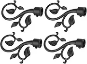 4Pcs Curtain Decorative Pole/Rod Finials Ends Heads Caps Rod Kits Black,Curtain Pole Decoration Accessories,Curtain Pole Ends Rod Heads Caps, Curtain Pole Ends Decorative