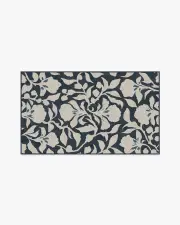 90' x 150' | Machine Washable Runner Rug | Kid & Pet Friendly | Indoor Rug | The Hiltons Flora Ink Blue & Ivory Tufted Rug | Ruggable